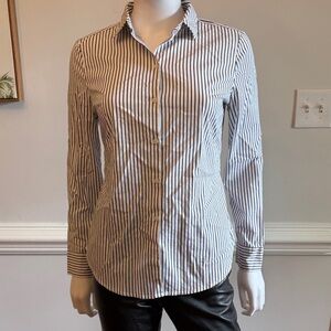 Express Monochrome Striped Button-Up